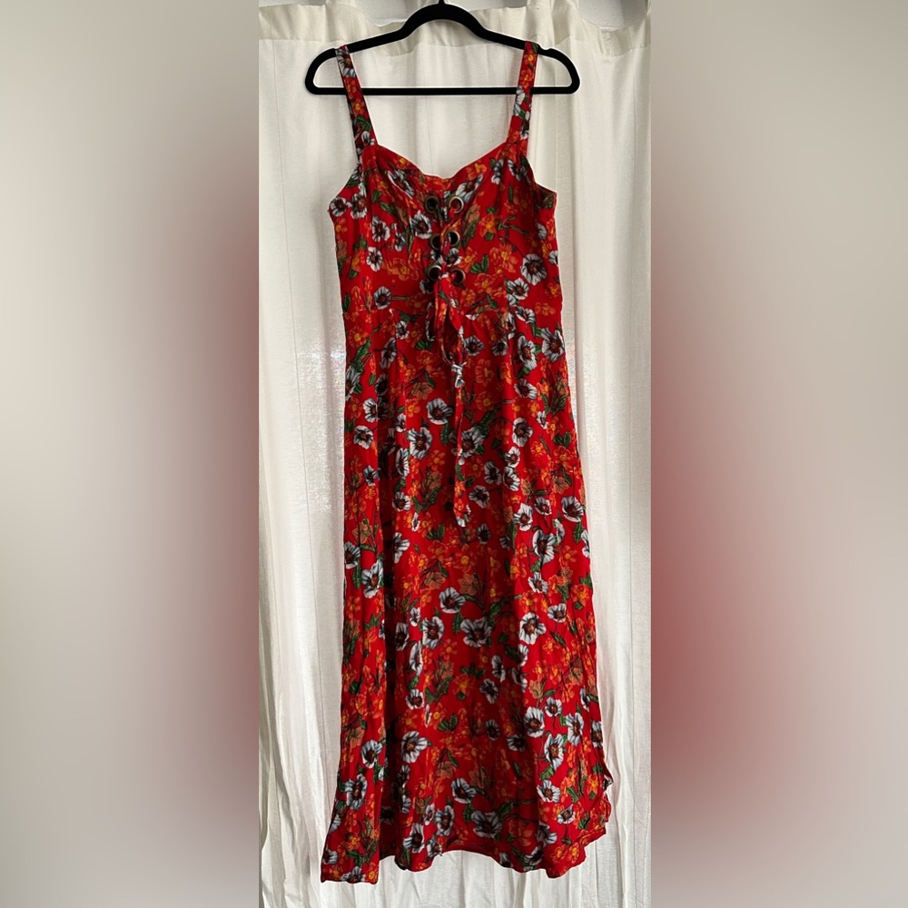 Floral Red Maxi Dress